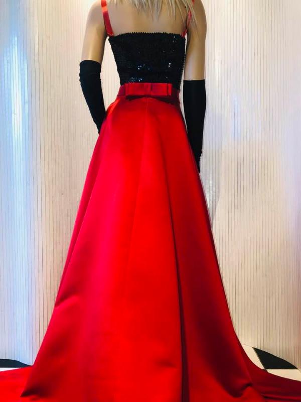 Scarlet Satin Duchess Skirt