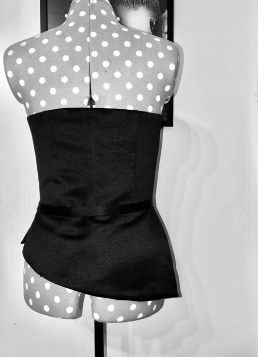 Duchess strapless top, Strapless asymmetrical top