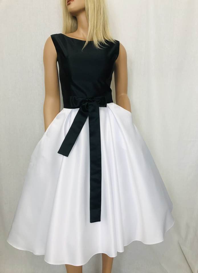 Black and white dress two pieces dress