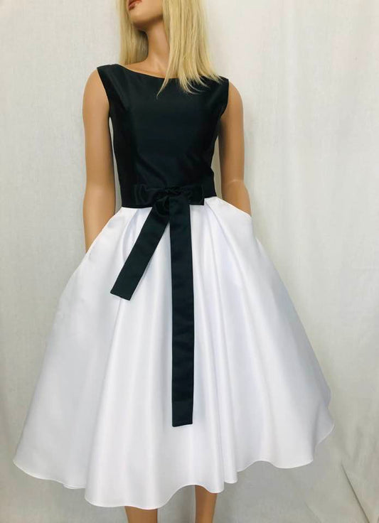 Black and white dress two pieces dress