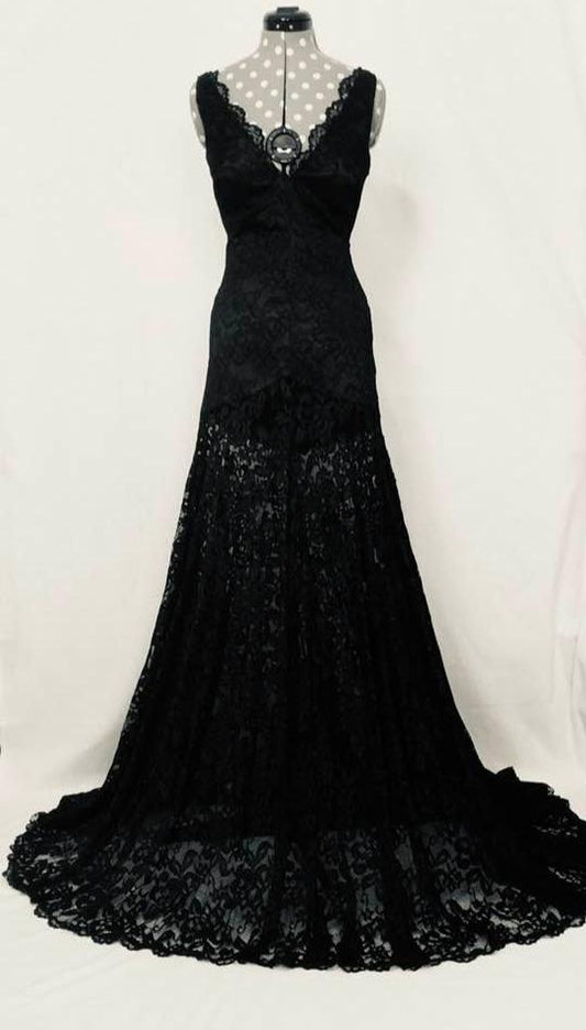 Charlotte lace dress, Black wedding dress