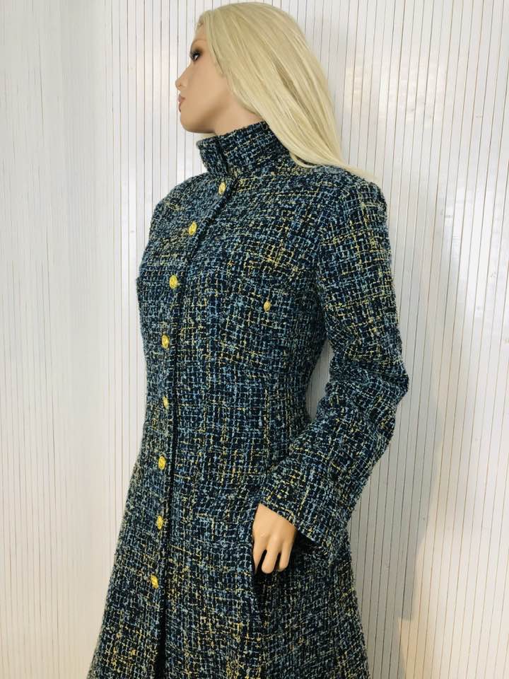 Maxi Coat, Long high collar Coat,