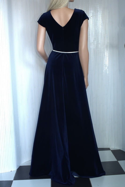 Katie velvet dress, Navy velvet dress