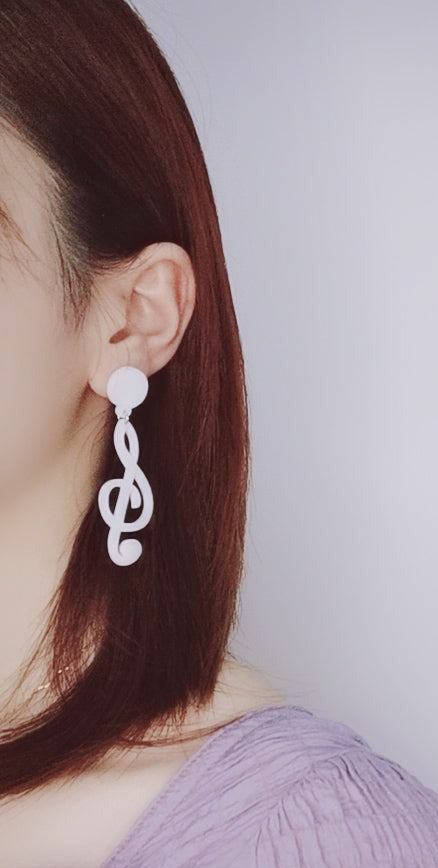 Musical concept earrings, Black and White earrings
