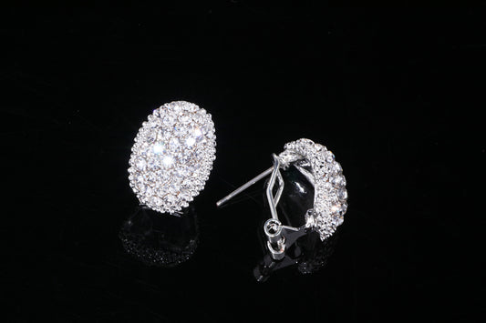 Oval Crystal Earrings