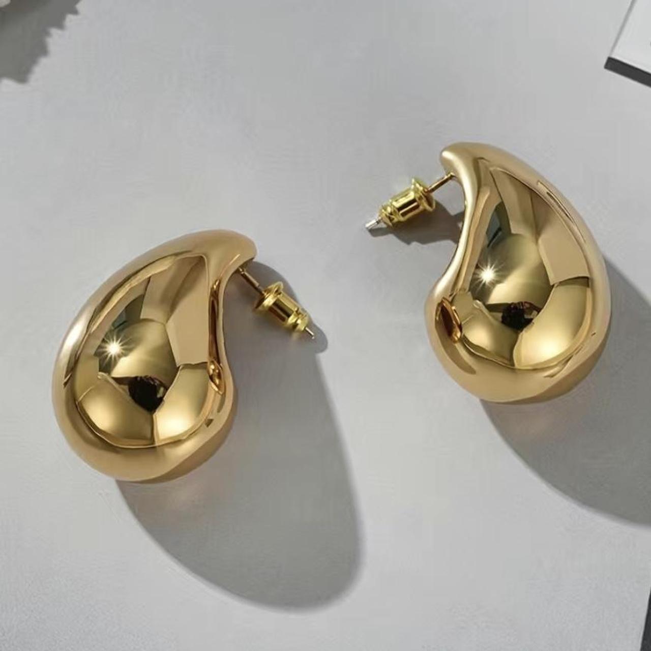 Glossy Chunky Water Drop Earrings