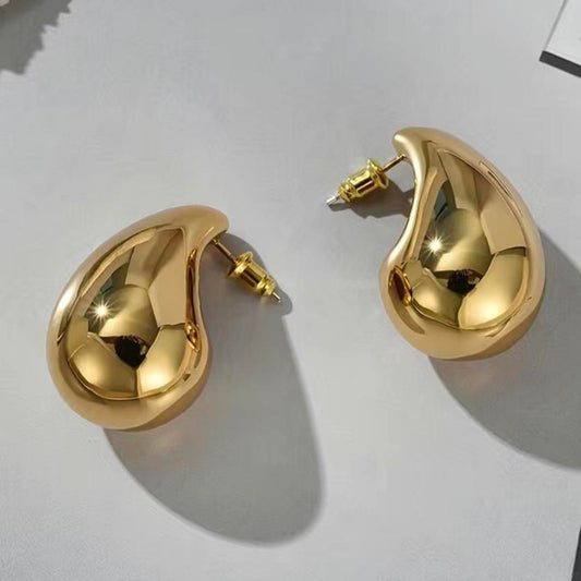 Glossy Chunky Water Drop Earrings