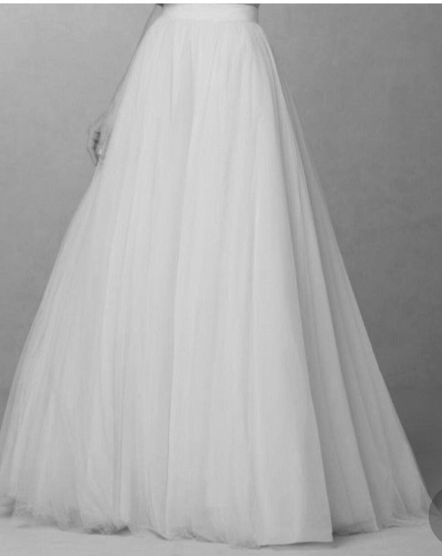 Bridal tulle skirt, Wedding tulle skirt, White bridal tulle skirt,