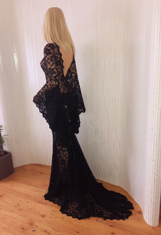 Black wedding dress, Morticia Dress - Main Image