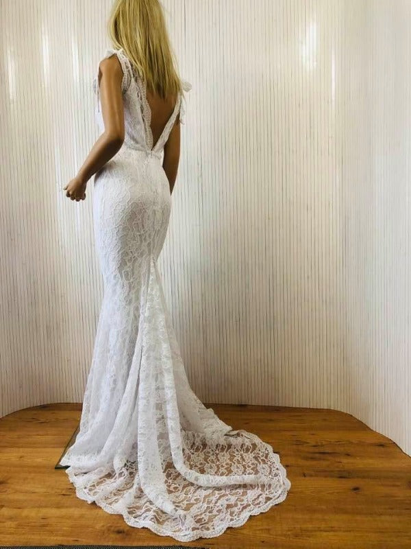 Zara wedding dress, Sleeveless dress, wedding dress, fishtail dress, Tie Strap dress, Boho wedding dress, beach wedding dress