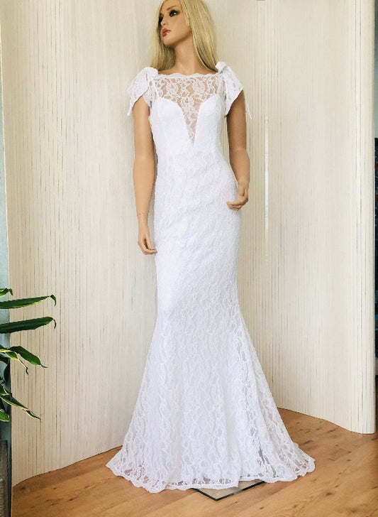 Zara wedding dress, Sleeveless dress, wedding dress, fishtail dress, Tie Strap dress, Boho wedding dress,  beach wedding dress