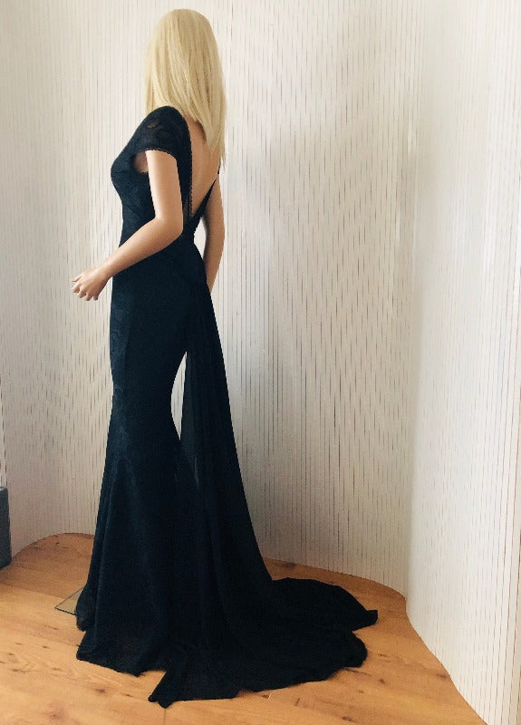 Thalia lace dress, Black wedding dress, Bridesmaid, Boho wedding  , Gothic black wedding dresses, Black Evening Gown, Wedding Guest Dress