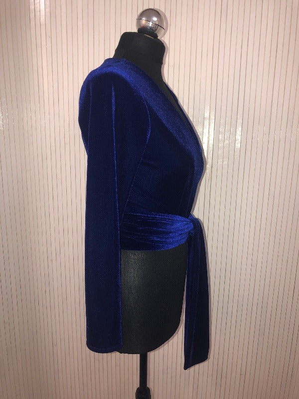 Vera velvet top, velvet top, wrap top