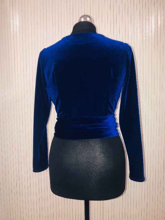 Vera velvet top, velvet top, wrap top