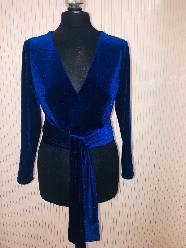 Vera velvet top, velvet top, wrap top