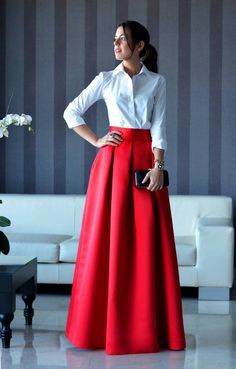 Duchess skirt floor-length, Box Pleat Skirt