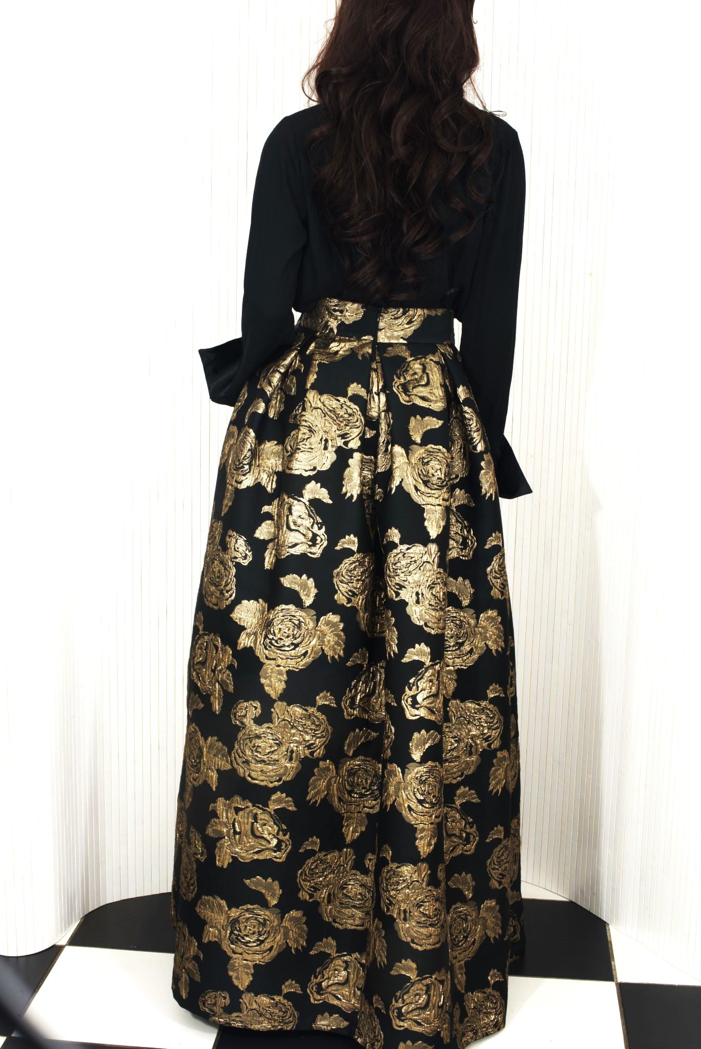 Brocade skirt, Floor length skirt, Formal event skirt