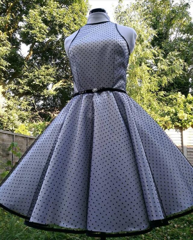 Lisa 50's dress, vintage style dress, black and white dress