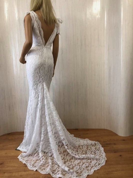 Zara wedding dress, Sleeveless dress, wedding dress, fishtail dress, Tie Strap dress, Boho wedding dress,  beach wedding dress