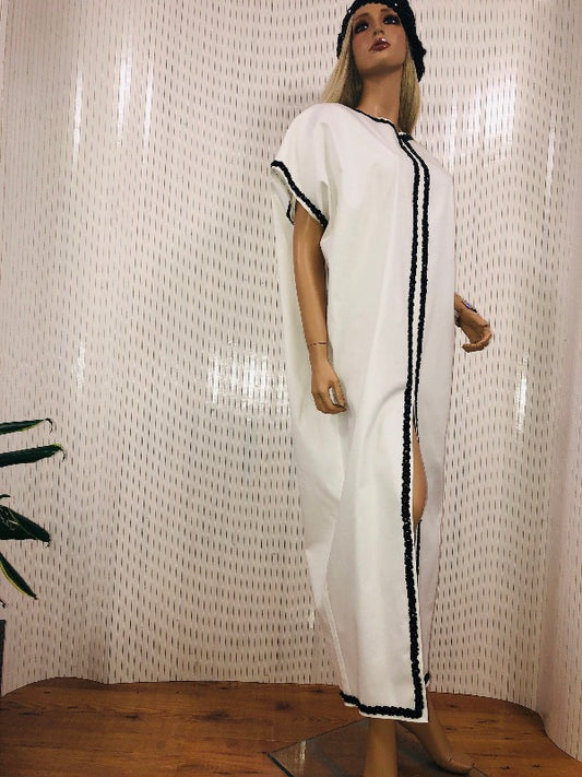 Kaftan dress, White Maxi Dress