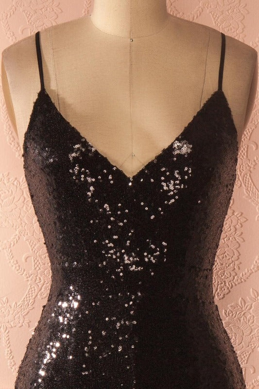 Vanessa Sequin dress, sequin dress, black dress