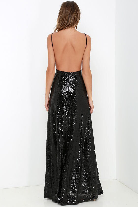 Vanessa Sequin dress, sequin dress, black dress