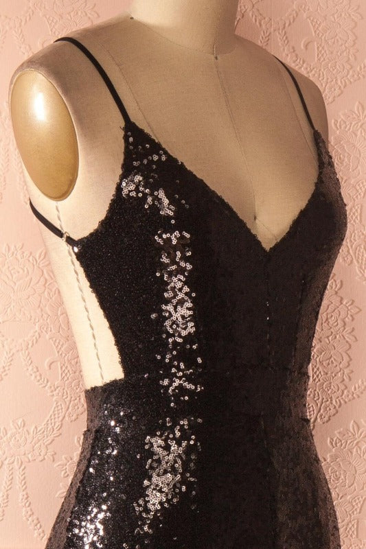 Vanessa Sequin dress, sequin dress, black dress