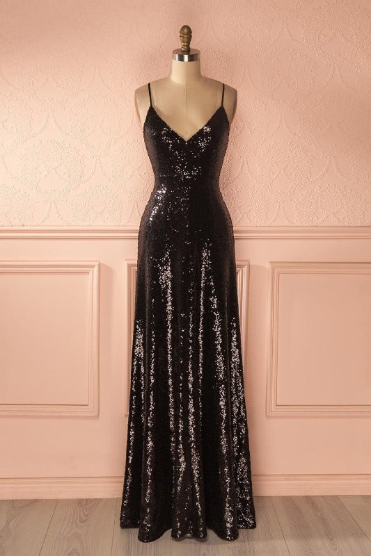 Vanessa Sequin dress, sequin dress, black dress