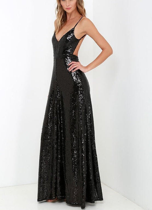 Vanessa Sequin dress, sequin dress, black dress